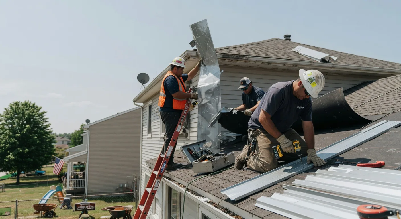 Storm Damage Metal Roof Repair in Kensington, KS